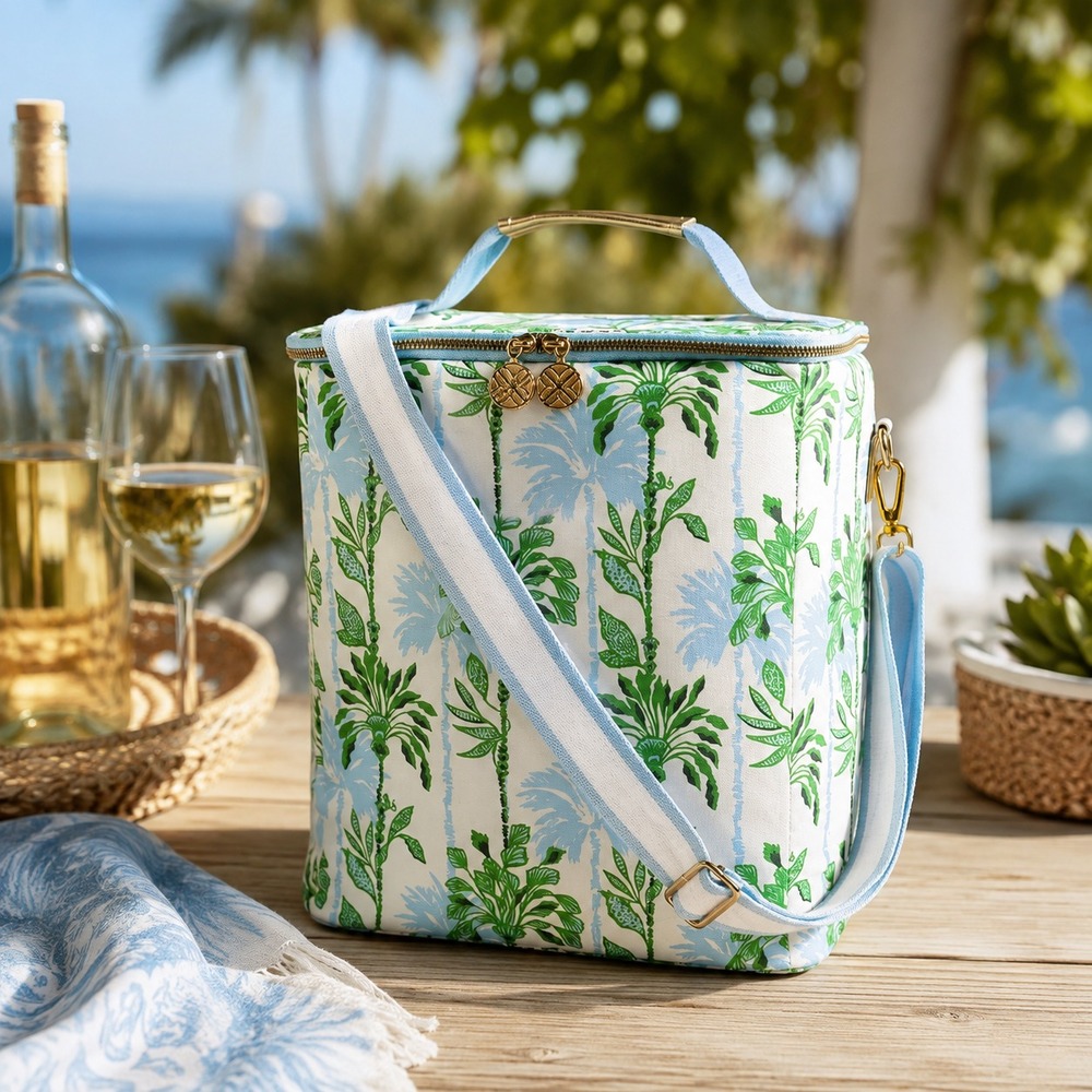 Lilly Pulitzer "Swayin In The Breeze Home" Insulated Wine Carrier Cooler Tote